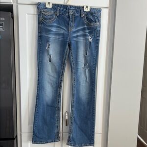 Distressed Blue Jeans by Amethyst Jeans